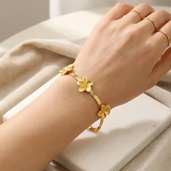 Geniales pulseras mujer B02757G baño oro 18k