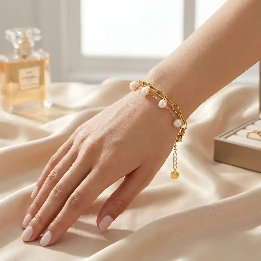 Impecable pulsera con perlas B02377G 3 Pulsera con perlas B02377G
