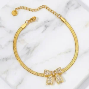 Pulseras para dama color dorado en acero inoxidable