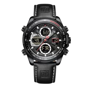 reloj-con-correa-de-cuero-naviforce-nf9197l-analogo-digital-color-negro Reloj con correa de cuero Naviforce NF9197L