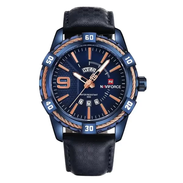 reloj-correa-de-cuero-naviforce-nf9117l-azul Reloj para hombre de marca Naviforce NF9117L azul