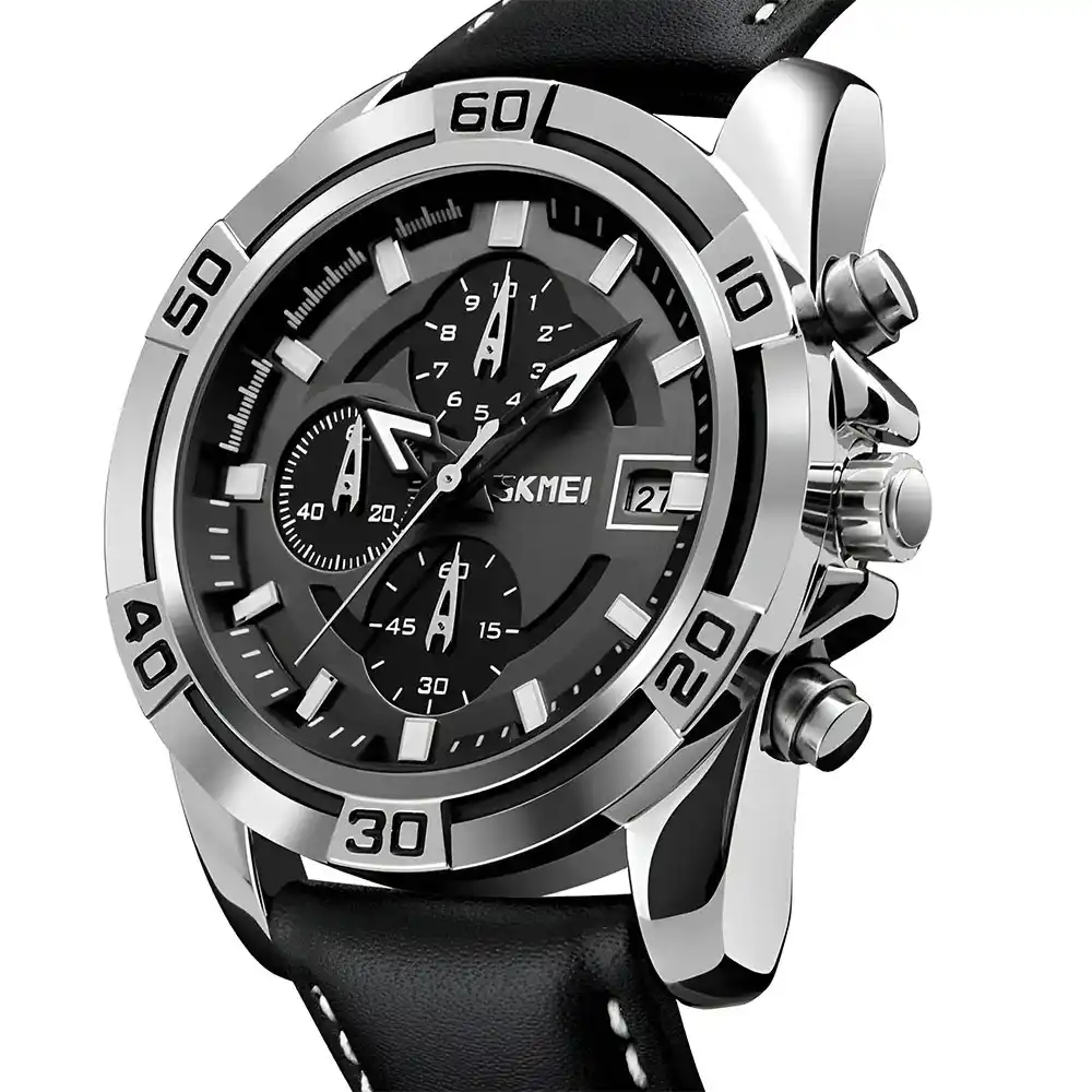 Reloj de cuero para hombre Skmei 9156 2 Reloj de cuero para hombre | RelojeríaFR