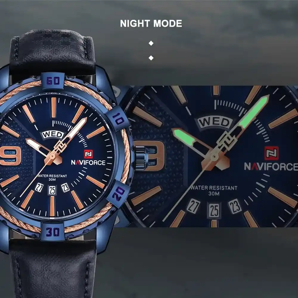 Reloj Correa de Cuero Naviforce NF9117L 4 Relojes hombres marcas Naviforce NF9117l azul
