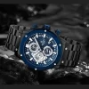 Reloj Hombre Original - Naviforce NF8026 Negro Fondo y Bisel Azul