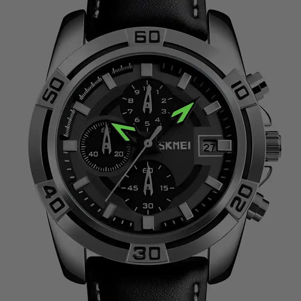Reloj de cuero para hombre Skmei 9156 4 Reloj correa de cuero | RelojeríaFR