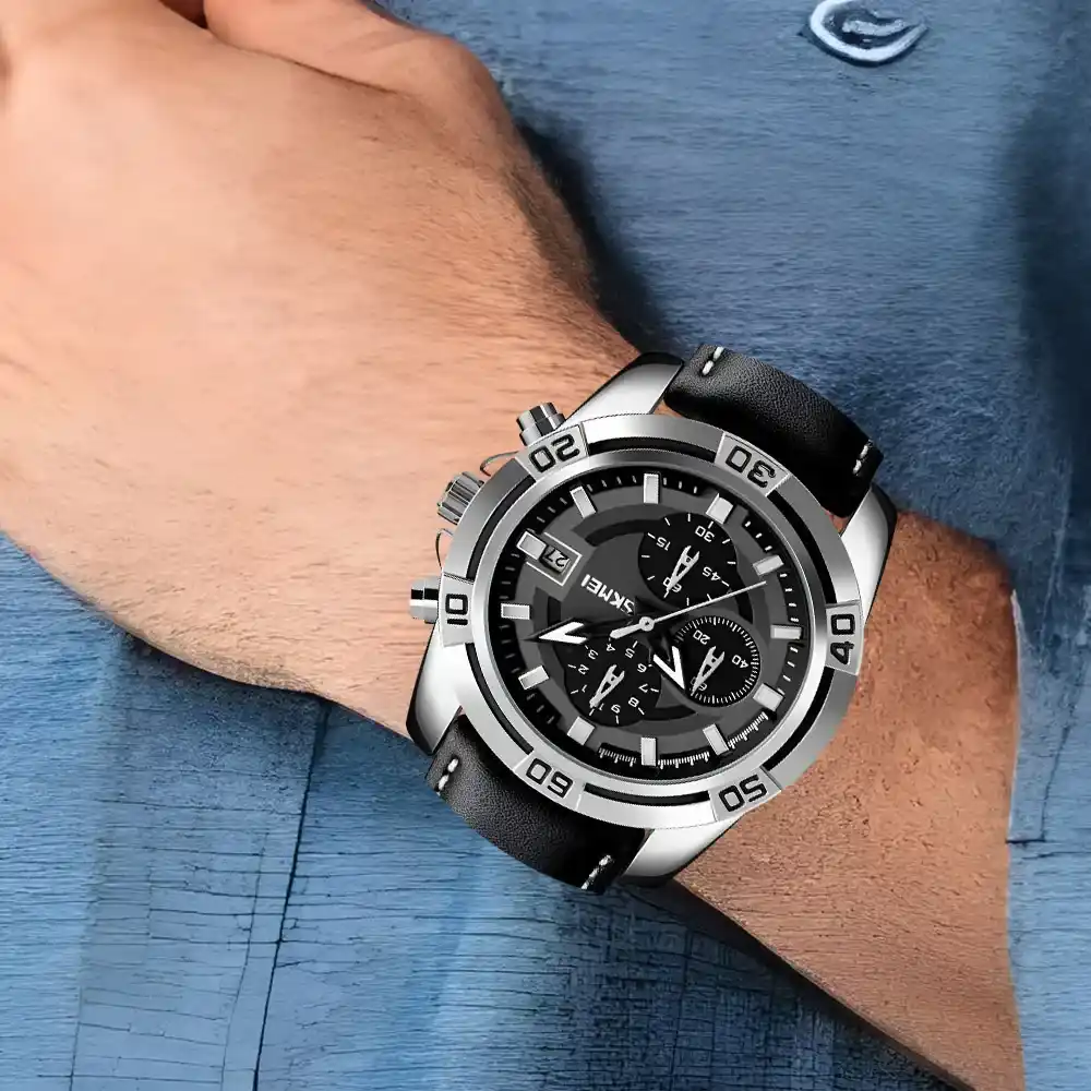 Reloj de cuero para hombre Skmei 9156 3 Relojes pulso de cuero | RelojeríaFR