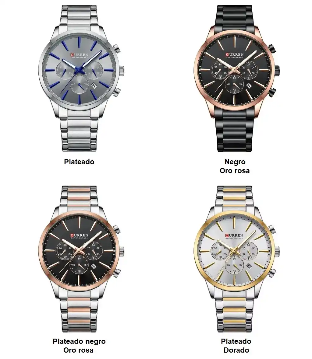 Marcas de relojes Colombia Curren 8435 4 Reloj hombre acero inoxidable | Relojería FR