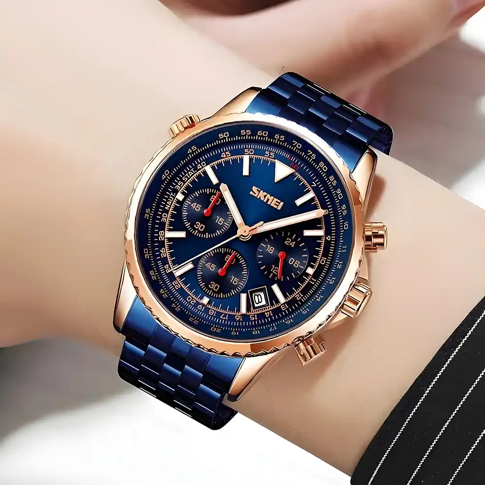 Reloj elegante para hombre Skmei 9333 3 Relojes hombre azul | RelojeríaFR