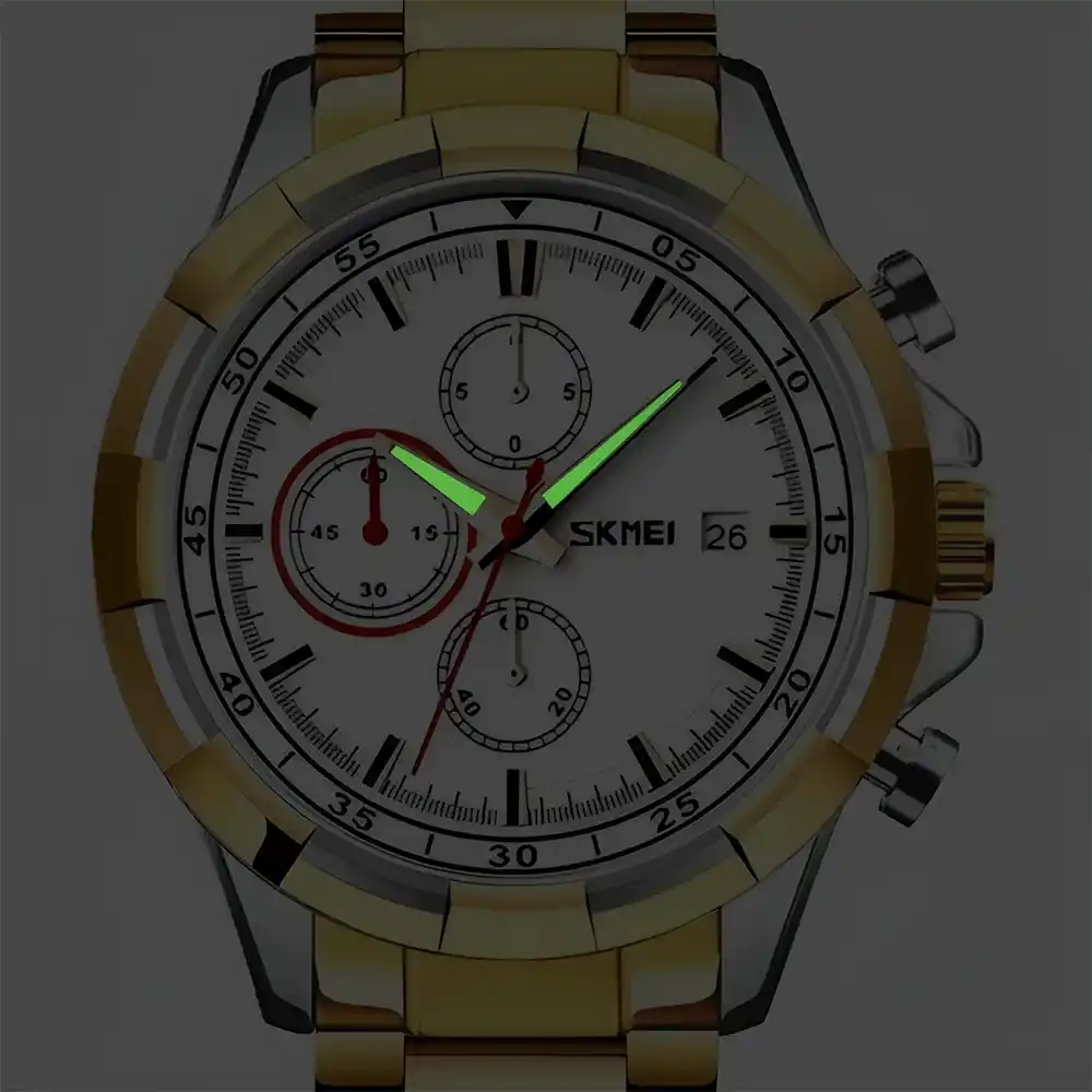 Reloj hombre dorado Skmei 9192 Elegante 3 Relojes dorados para hombre | Relojería FR