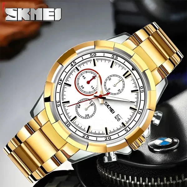 relojes-skmei-marca Reloj dorado para hombre | Relojería FR